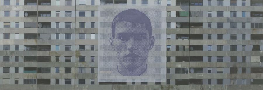 "Face ad" Oil on linen, 120 x 350 cm
